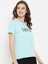 Cantabil Women Aqua Round Neck T-Shirt (7135550210187)