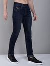 Cantabil Blue Solid Cotton Denim Flat Front Mid Rise Full Length Regular Fit Casual Jeans For Men (7162839597195)