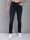 Cantabil Blue Solid Cotton Denim Flat Front Mid Rise Full Length Regular Fit Casual Jeans For Men (7162845036683)