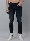 Cantabil Cotton Denim Flat Front Mid Rise Full Length Regular Fit Carbon Blue Solid Casual Jeans For Men