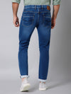 Cantabil Cotton Denim Flat Front Mid Rise Full Length Regular Fit Blue Solid Casual Jeans For Men