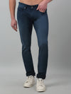 Cantabil Blue Solid Mid Rise Full Length Stretchable Jeans For Men