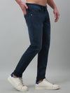 Cantabil Blue Solid Mid Rise Full Length Stretchable Jeans For Men