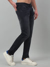 Cantabil Navy Blue Solid Mid Rise Full Length Stretchable Jeans For Men