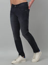 Cantabil Navy Blue Solid Mid Rise Full Length Stretchable Jeans For Men