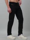 Cantabil Black Solid Mid Rise Full Length Stretchable Jeans For Men