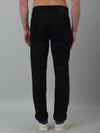 Cantabil Black Solid Mid Rise Full Length Stretchable Jeans For Men