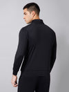 Cantabil Solid Full Sleeves Mock Collar Regular Fit Full Zipper Front Men Black Active Wear Jacket