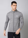 Cantabil Solid Full Sleeves Mock Collar Regular Fit Full Zipper Front Men Grey Active Wear Jacket