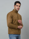 Cantabil Solid Brown Full Sleeves Band Collar Regular Fit Reversible Jacket for Men