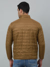 Cantabil Solid Brown Full Sleeves Band Collar Regular Fit Reversible Jacket for Men