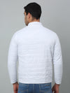 Cantabil Solid White Full Sleeves Band Collar Regular Fit Reversible Jacket for Men