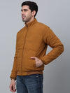 Cantabil Solid Full Sleeves Band Collar Regular Fit Mustard Casual Jacket for Men