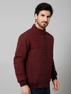 Cantabil Solid Full Sleeves Mock Collar Regular Fit Wine Casual Reversible Jacket For Men