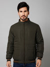 Cantabil Solid Full Sleeves Mock Collar Regular Fit Olive Casual Reversible Jacket For Men