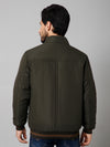 Cantabil Solid Full Sleeves Mock Collar Regular Fit Olive Casual Reversible Jacket For Men