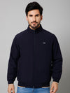 Cantabil Solid Full Sleeves Mock Collar Regular Fit Navy Blue Casual Reversible Jacket For Men