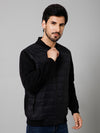 Cantabil Solid Full Sleeves Mock Collar Regular Fit Black Casual Jacket For Men