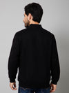Cantabil Solid Full Sleeves Mock Collar Regular Fit Black Casual Jacket For Men
