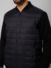 Cantabil Solid Full Sleeves Mock Collar Regular Fit Black Casual Jacket For Men