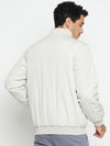 Cantabil Solid Grey Full Sleeves Mock Collar Regular Fit Reversible Casual Jacket for Men