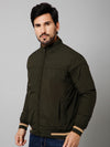 Cantabil Solid Full Sleeves Mock Collar Regular Fit Olive Casual Reversible Jacket for Men