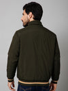 Cantabil Solid Full Sleeves Mock Collar Regular Fit Olive Casual Reversible Jacket for Men