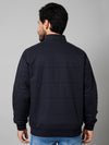 Cantabil Solid Full Sleeves Mock Collar Regular Fit Navy Blue Casual Reversible Jacket For Men