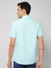 Cantabil Men Cotton Solid Turquoise Half Sleeve Casual Shirt for Men with Pocket (7112554610827)