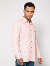 Cantabil Men Cotton Printed Pink Full Sleeve Casual Shirt for Men with Pocket (7113361522827)