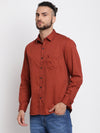Cantabil Men Cotton Printed Red Full Sleeve Casual Shirt for Men with Pocket (6767346778251)