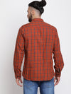 Cantabil Men Cotton Checkered Red Full Sleeve Casual Shirt for Men with Pocket (6767505604747)