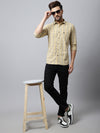 Cantabil Cotton Checkered Yellow Full Sleeve Casual Shirt for Men with Pocket (7048382611595)