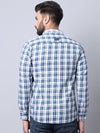 Cantabil Cotton Checkered White Full Sleeve Casual Shirt for Men with Pocket (7002652409995)