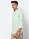 Cantabil Cotton Self Design Light Green Full Sleeve Casual Shirt for Men with Pocket (6928038068363)