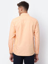 Cantabil Cotton Self Design Orange Full Sleeve Casual Shirt for Men with Pocket (7048942420107)