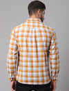 Cantabil Cotton Checkered Mustard Full Sleeve Casual Shirt for Men with Pocket (7049015132299)