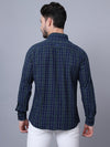 Cantabil Cotton Checkered Green Full Sleeve Casual Shirt for Men with Pocket (7048426324107)