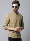 Cantabil Cotton Solid Brown Full Sleeve Casual Shirt for Men with Pocket (7048407580811)