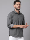 Cantabil Cotton Printed Grey Full Sleeve Casual Shirt for Men with Pocket (7049036562571)