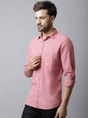 Cantabil Cotton Blend Solid Mauve Full Sleeve Casual Shirt for Men with Pocket (7048866922635)