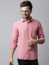 Cantabil Cotton Blend Solid Mauve Full Sleeve Casual Shirt for Men with Pocket (7048866922635)