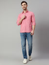 Cantabil Cotton Self Design Red Full Sleeve Casual Shirt for Men with Pocket (7114269589643)