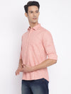 Cantabil Cotton Printed Pink Full Sleeve Casual Shirt for Men with Pocket (7050386440331)