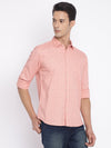 Cantabil Cotton Printed Pink Full Sleeve Casual Shirt for Men with Pocket (7050386440331)