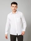 Cantabil Cotton Solid Full Sleeve Regular Fit White Casual Shirt for Men with Pocket