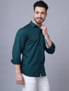 Cantabil Cotton Solid Bottle Green Full Sleeve Casual Shirt for Men with Pocket (7057391419531)