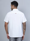 Cantabil Cotton Solid White Half Sleeve Casual Shirt for Men with Pocket (7136115359883)