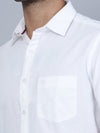 Cantabil Cotton Solid White Half Sleeve Casual Shirt for Men with Pocket (7136115359883)