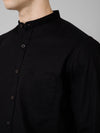 Cantabil Cotton Solid Black Full Sleeve Regular Fit Casual Shirt for Men with Pocket
